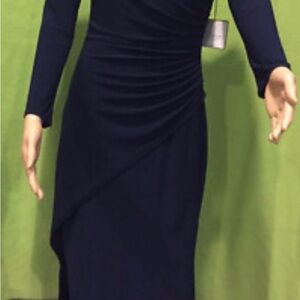 Laundry By Shelli Segal Midnight Blue Long Sleeve Dress